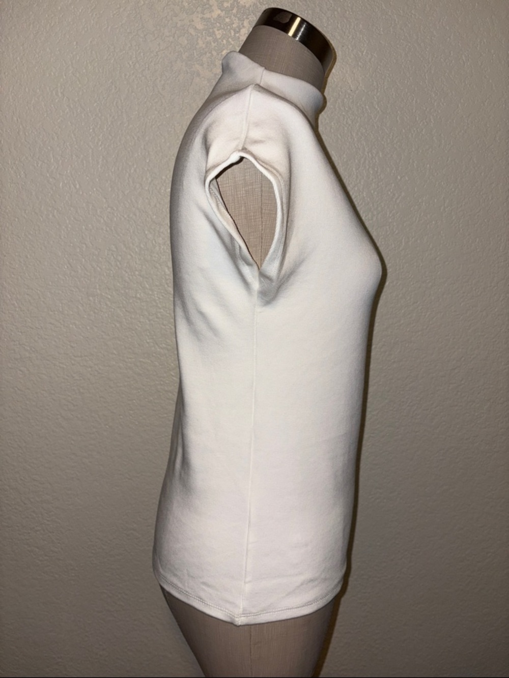 Zara White Short Sleeve Mock Neck Top - Picture 3 of 6